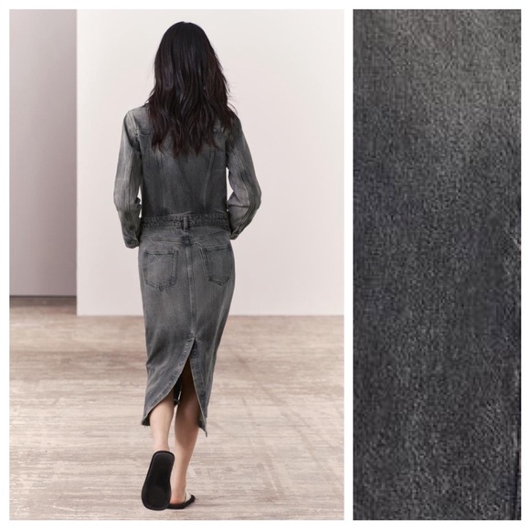 ZARA DENIM SHIRTDRESS ZW COLLECTION GRAY SZ S - Picture 4 of 13